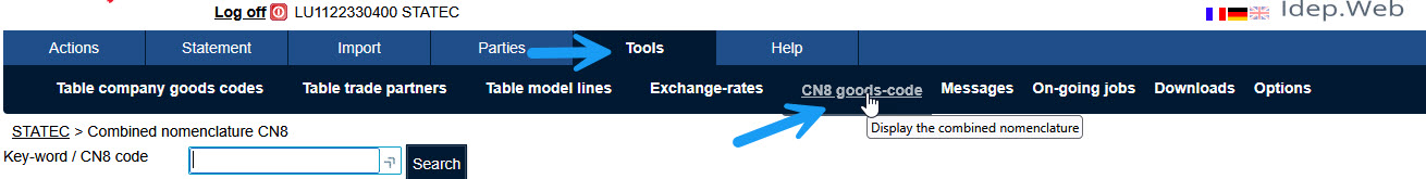 Nomenclature combinée NC8