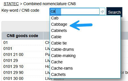 Nomenclature combinée NC8