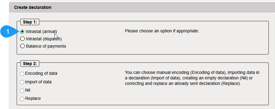 Créer une déclaration dans Idep.Web / Etape 2