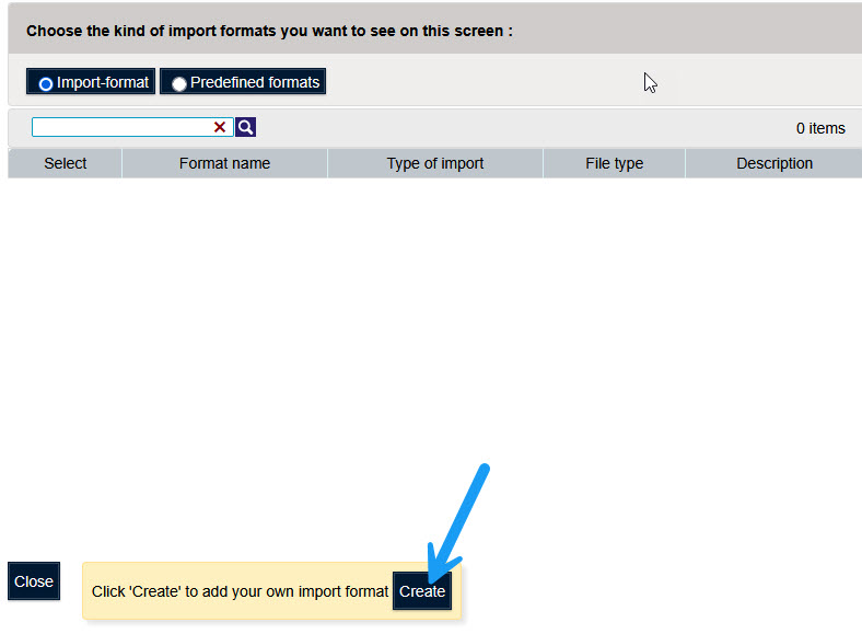 Format d'importation