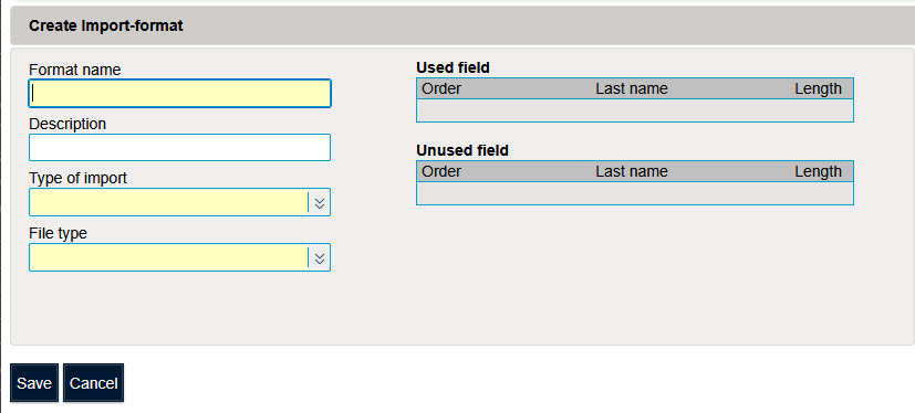 Format d'importation