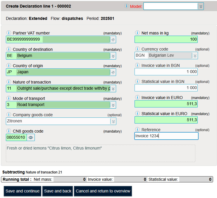 Ligne déclaration simplifié.