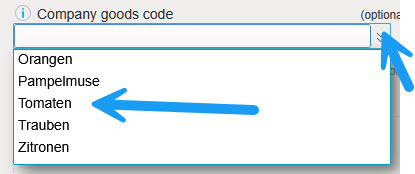 Code marchandise de l'entreprise