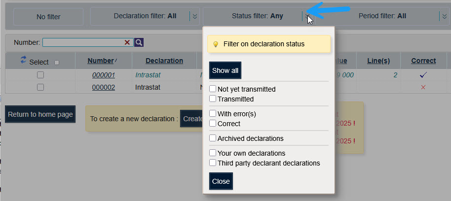 Page principal de Idep.Web
