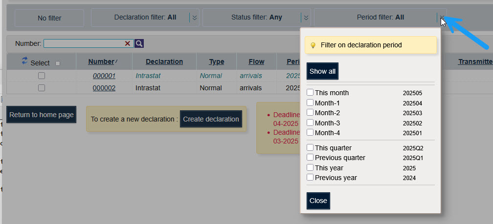 Page principal de Idep.Web