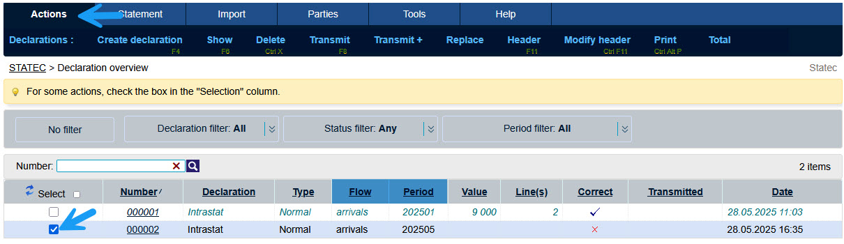 Page principal de Idep.Web