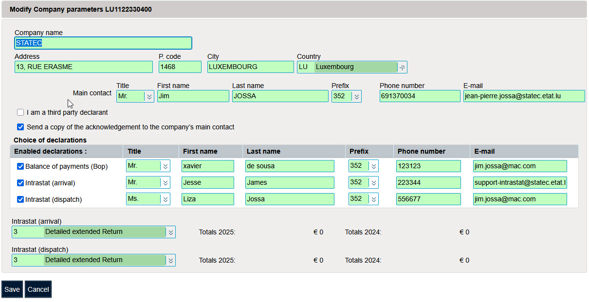 Page principal de Idep.Web