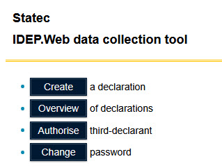Page principal de Idep.Web