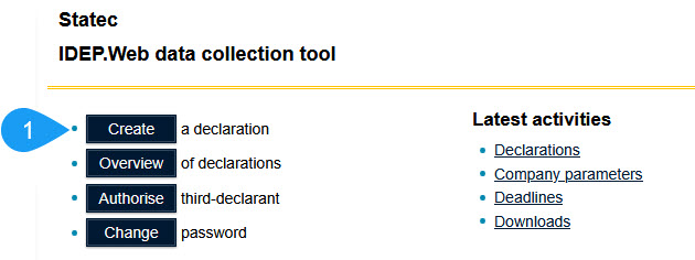 Bouton créer une déclaration