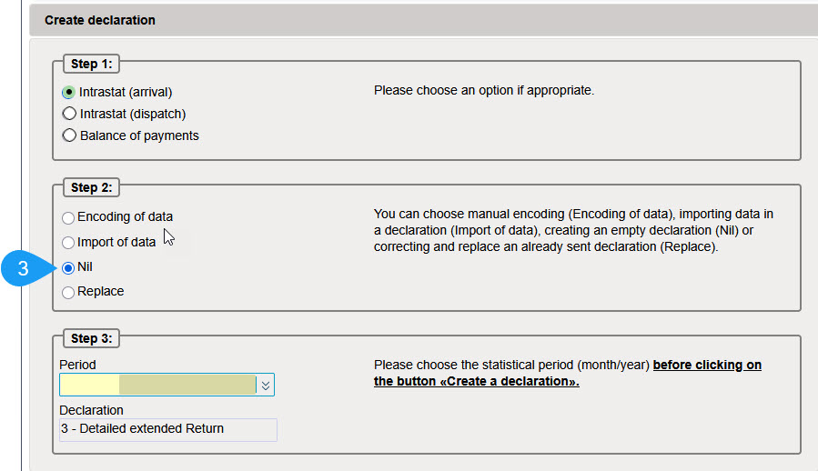 Etape2: Choix du type de déclaration