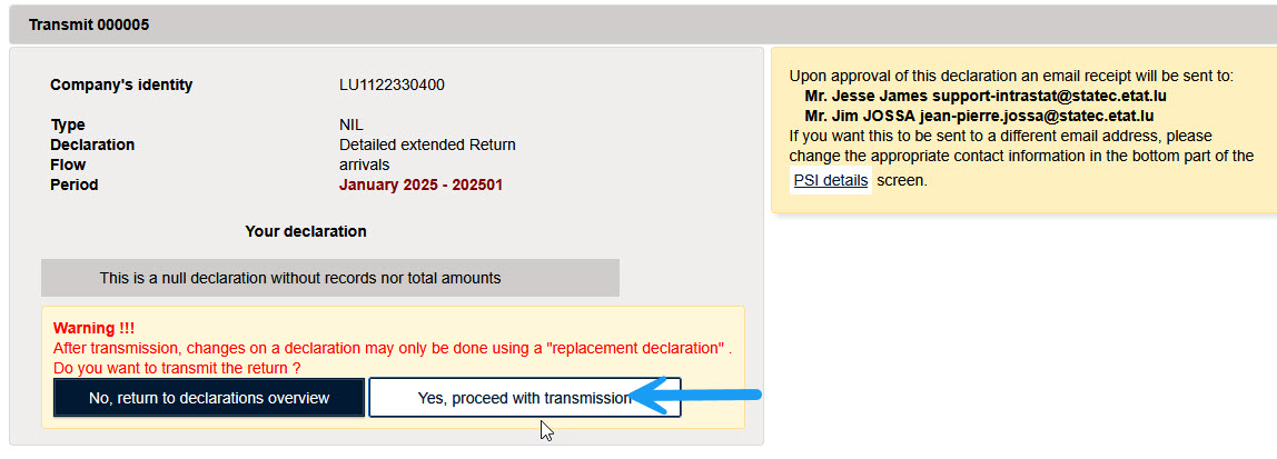Etape4: Choix du type de déclaration