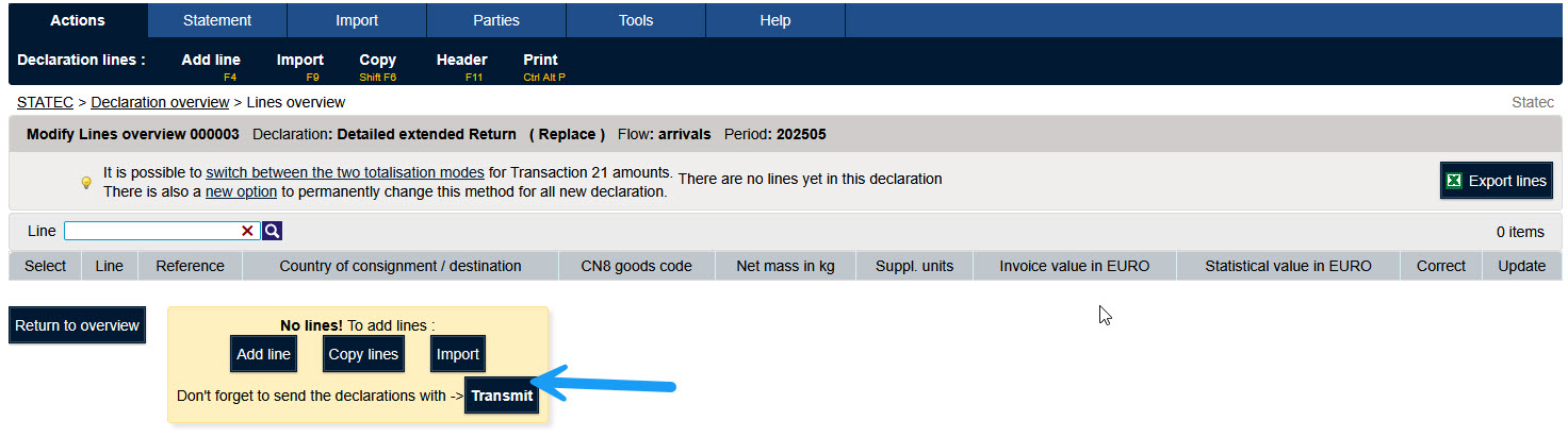 Remplacement d'une déclaration