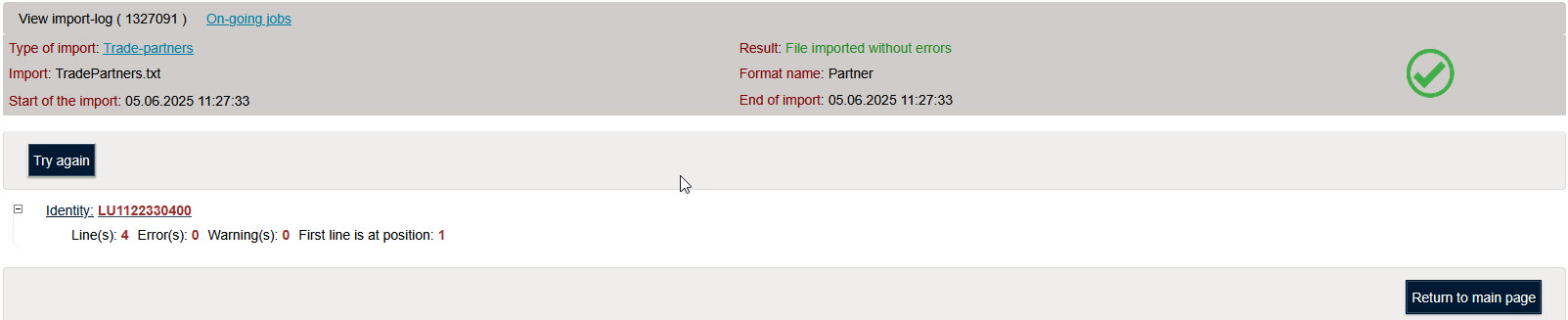 Table partenaires commerciaux
