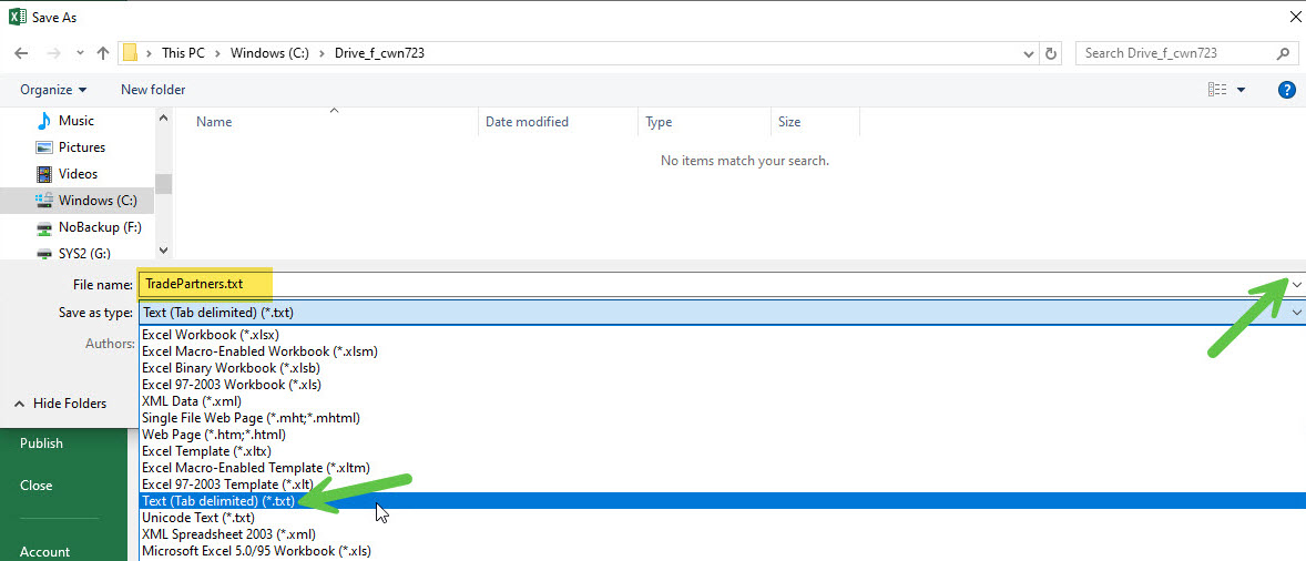 Table partenaires commerciaux