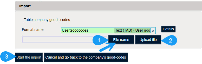 Code marchandise de l’entreprise