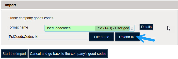Code marchandise de l’entreprise