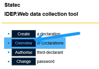 Page principale Idep.Web