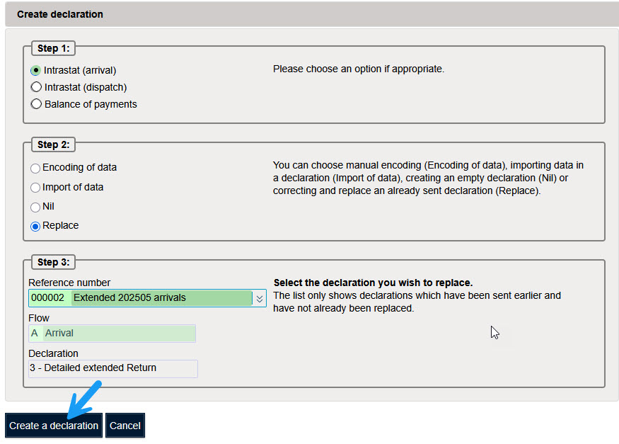 Remplacer une déclaration