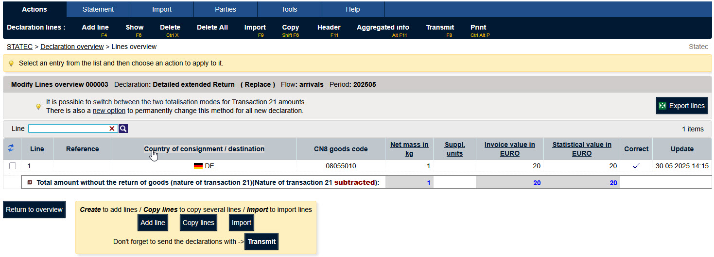 Remplacer une déclaration