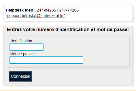 Ecran de connexion.