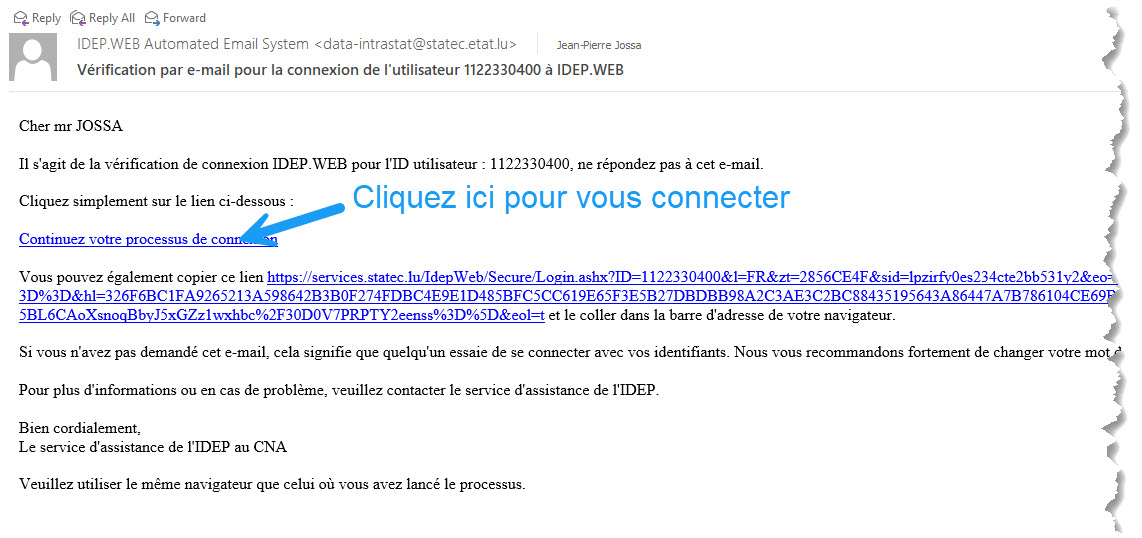 Ecran de connexion.