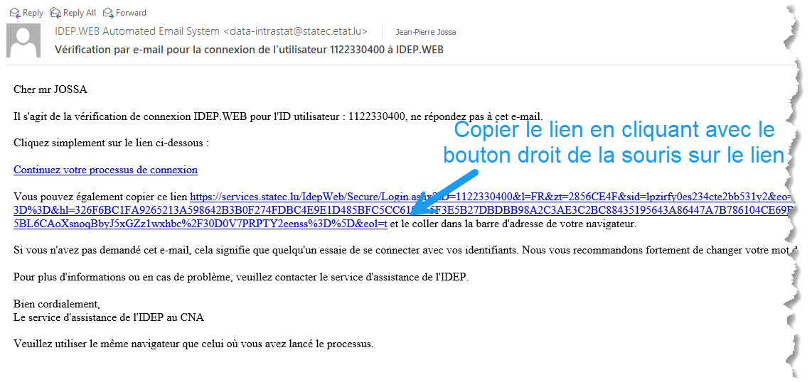Ecran de connexion.