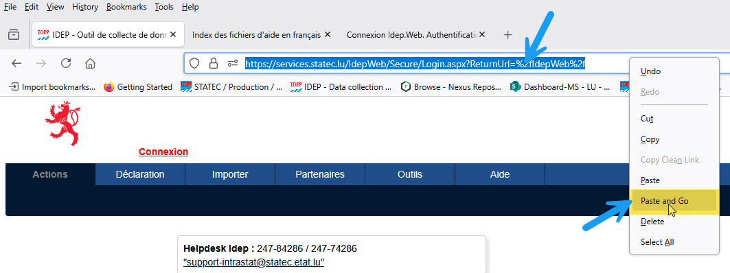 Ecran de connexion.