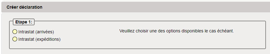 Créer une déclaration dans Idep.Web / Etape 1