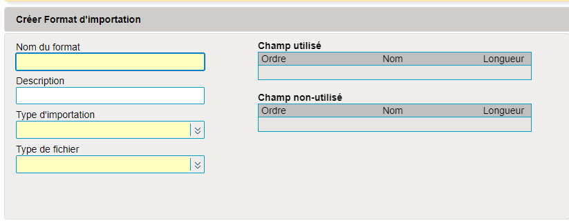 Format d'importation