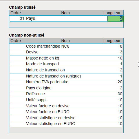 Format d'importation