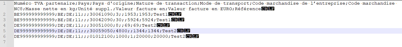Format d'importation