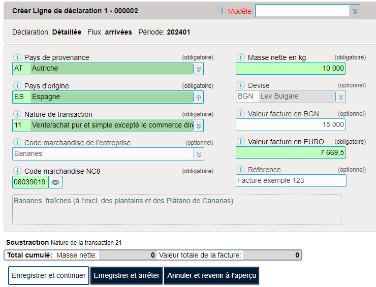 Ligne déclaration simplifié.