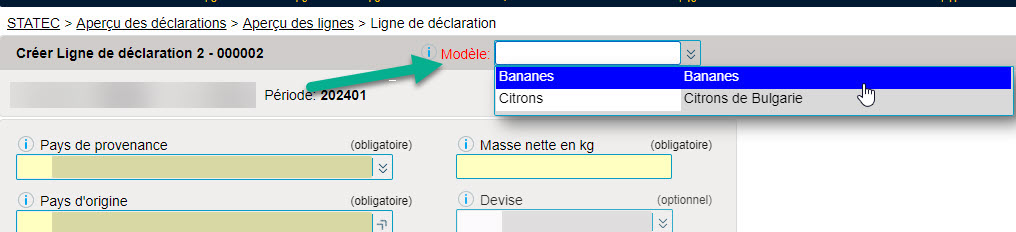 Ligne modèle.