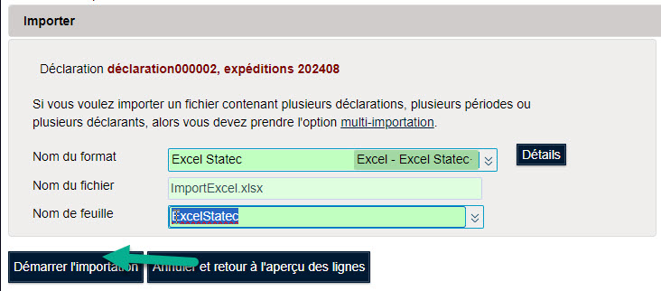 Import fichier