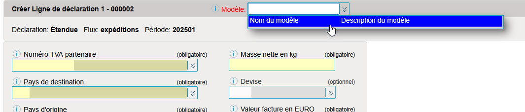 Ligne modèles
