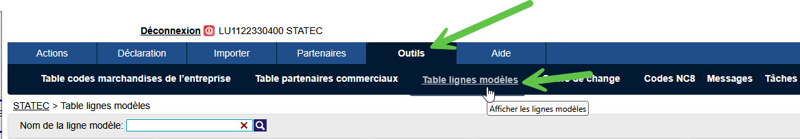 Ligne modèles