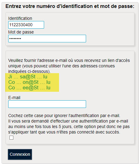 Ecran de connexion Idep.Web
