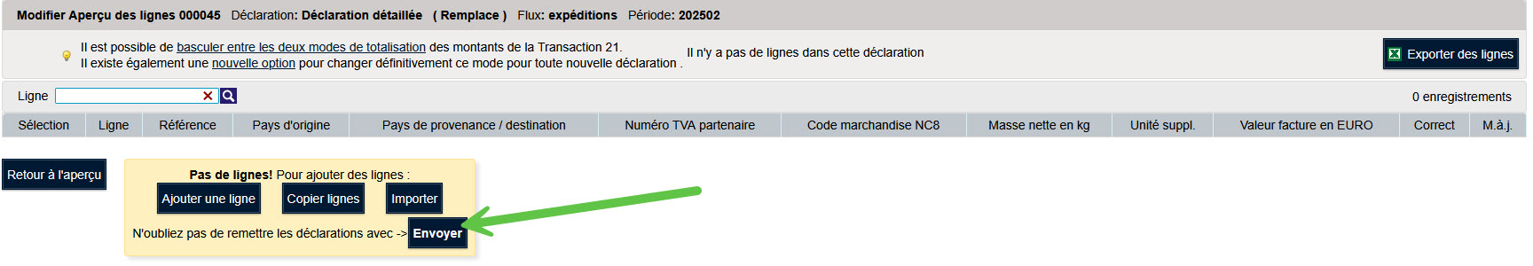 Remplacement d'une déclaration