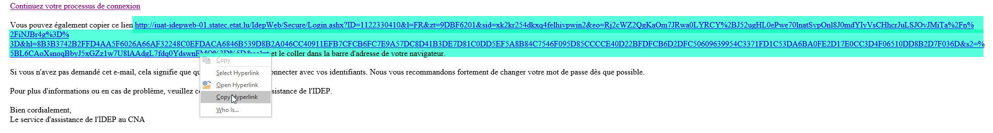 Ecran de connexion