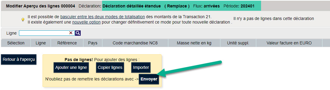 Remplacer une déclaration